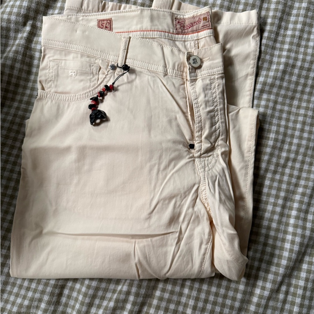 Men's Beige Chinos with Beaded Detail